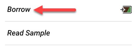 Нажмите Borrow на странице книги