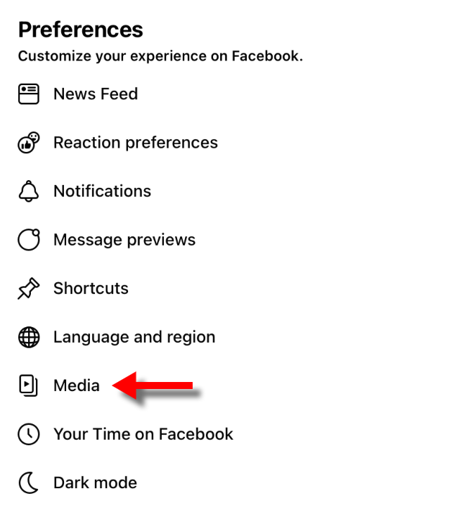 Настройки мультимедиа в Facebook.