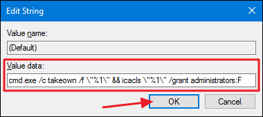 Ввод команды для файлов в поле (Default)