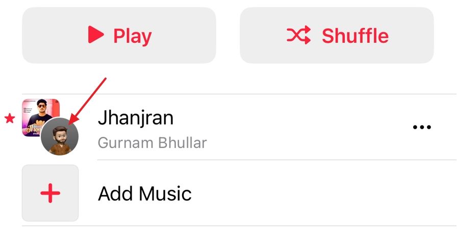 Иконка профиля участника рядом с треком в совместном плейлисте