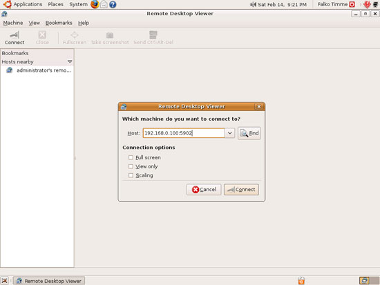 Гость Windows XP — рабочий стол в VNC