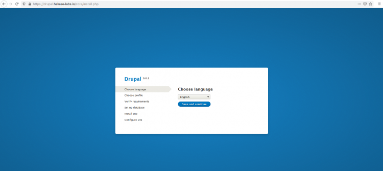 Выбор языка установки Drupal