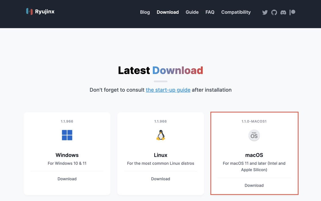 Ryujinx Mac Download