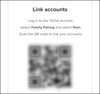 QR‑код Family Pairing в TikTok