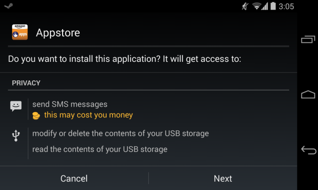 Разрешения приложений Android при установке из внешнего источника