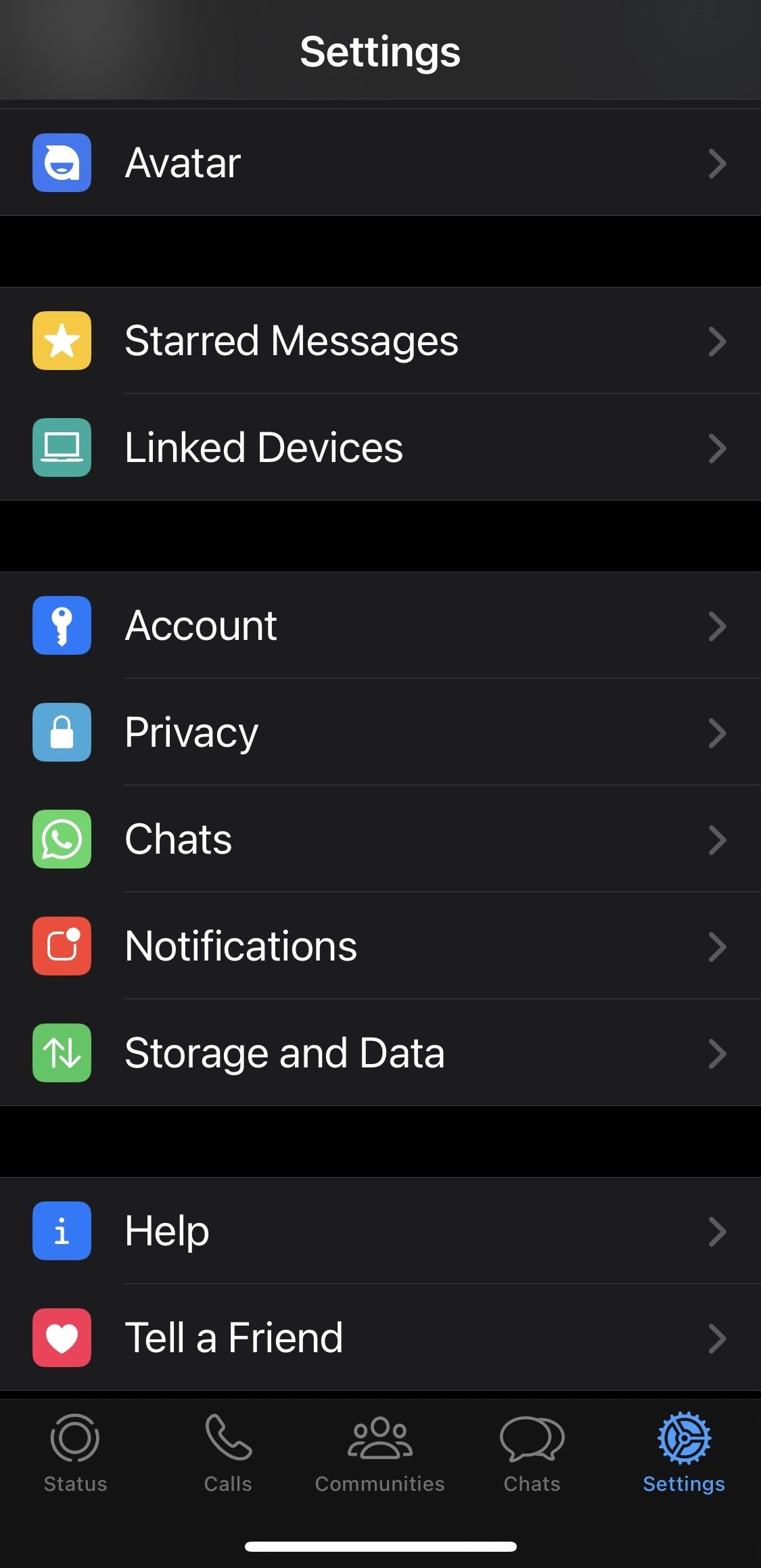 Открыть раздел «Связанные устройства» в настройках WhatsApp