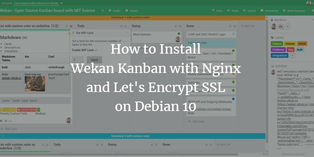 Установка Wekan на Debian 10 — Nginx и Let's Encrypt