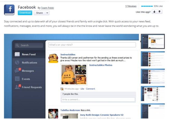 Просмотр ярлыка Pokki с описанием и скриншотами