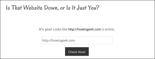 Проверка доступности сайта через сервис Down.com — результат теста