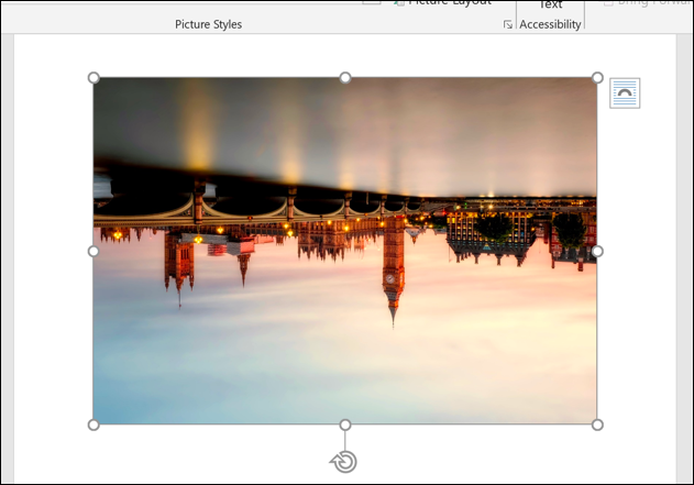 Пример изображения в Microsoft Word, перевёрнутого по вертикали.