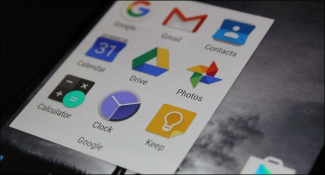 Коллаж приложений Google: Календарь, Фото, Документы