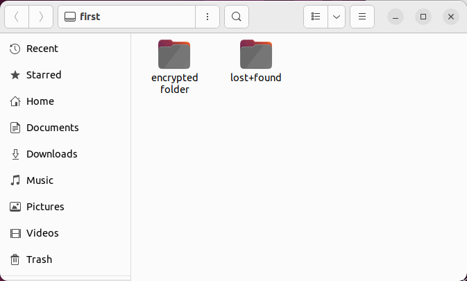 Скриншот: демонстрация смонтированного tomb‑раздела в файловом менеджере