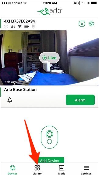 Выбор даты в библиотеке Arlo с зелёными метками записей
