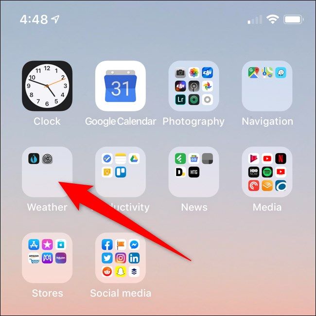 iPhone: 3D Touch или Haptic Touch на папке