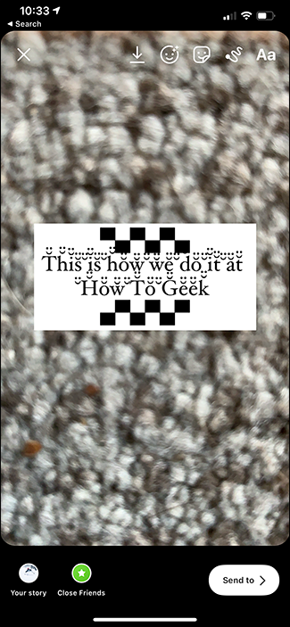 Instagram-история с копированным шрифтом