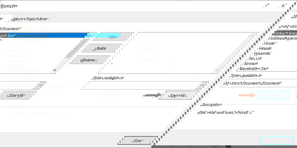 Кнопка Открыть файл в Органайзере
