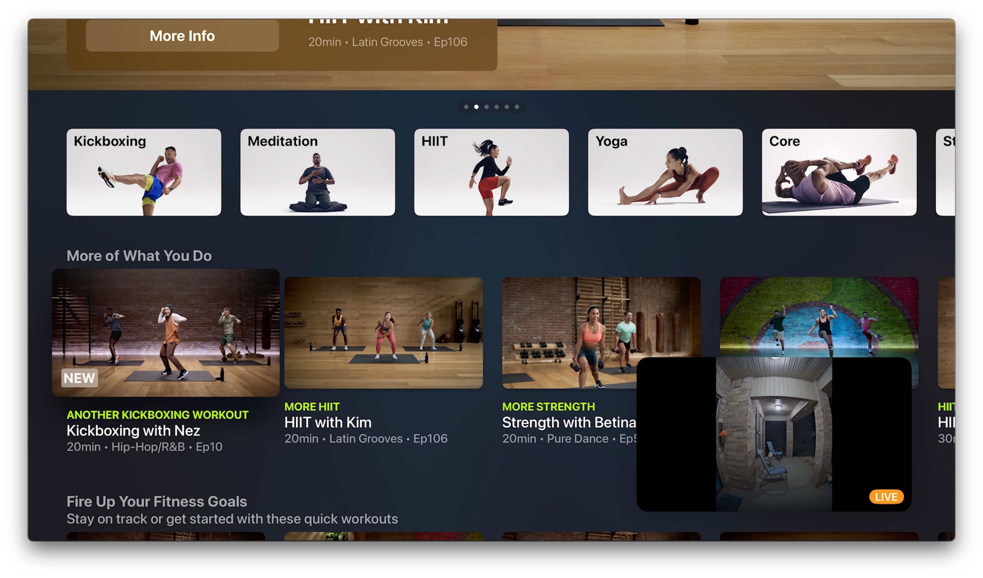 Режим картинка-в-картинке для камеры HomeKit на Apple TV.