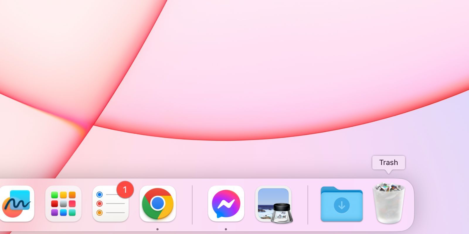 Полная корзина на рабочем столе Mac