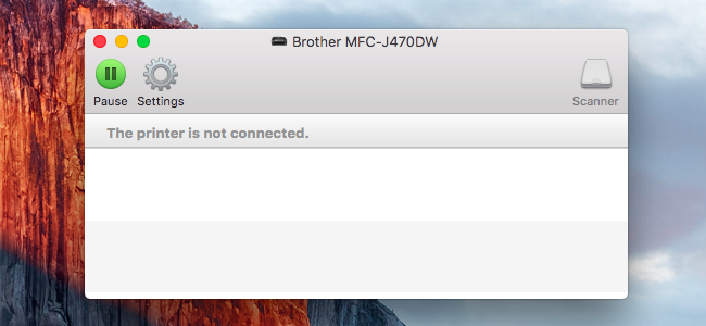 Окно очереди печати в macOS