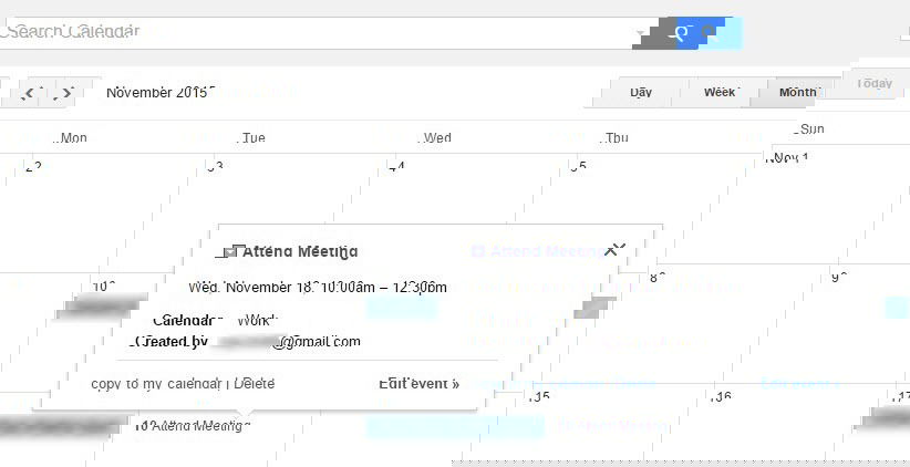Синхронизация события с Google Календарём