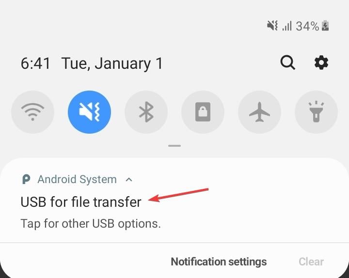 Параметры USB — передача файлов