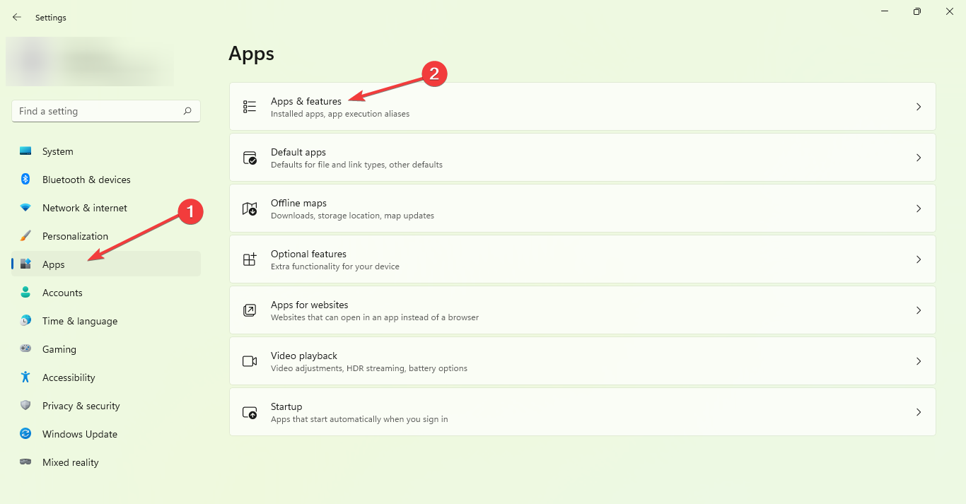 Окно «Приложения и компоненты» в Windows