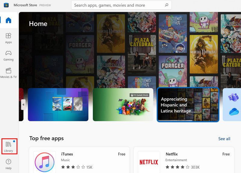 Иконка библиотеки в Microsoft Store