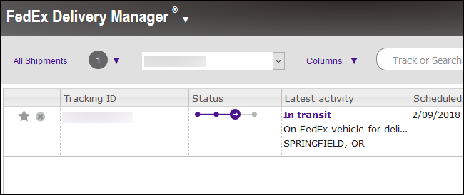 Интерфейс FedEx Delivery Manager — варианты доставки