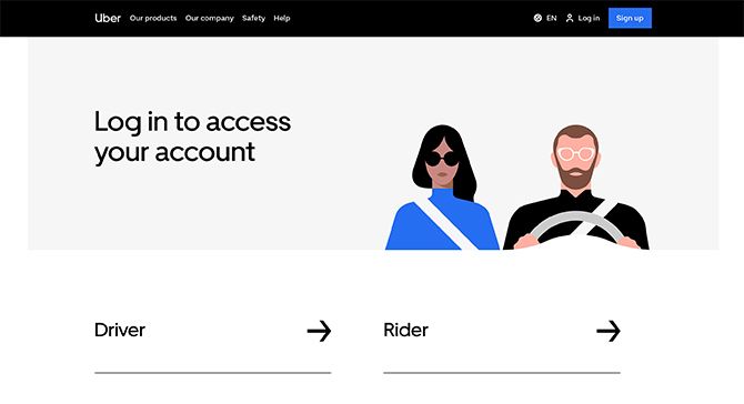 Заказ Uber для поездки