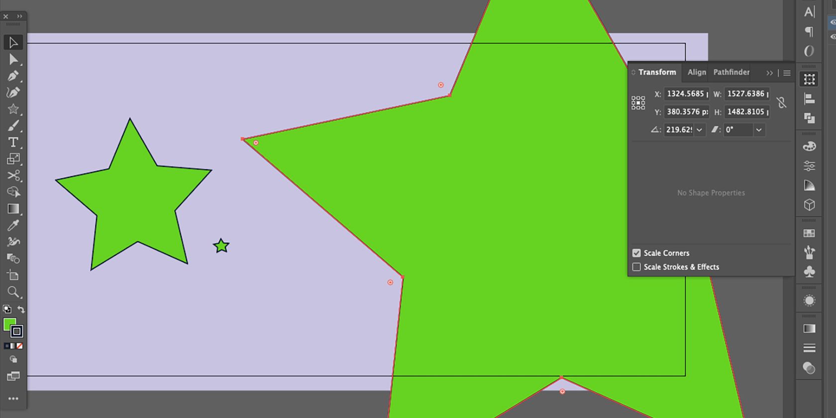 Illustrator stroke scale turned off.