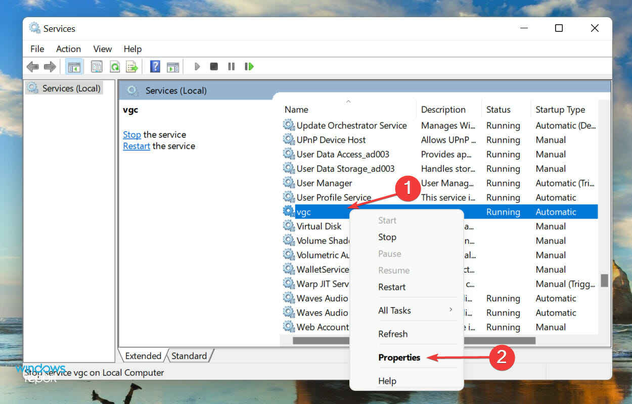 служба vgc для исправления VAL 51