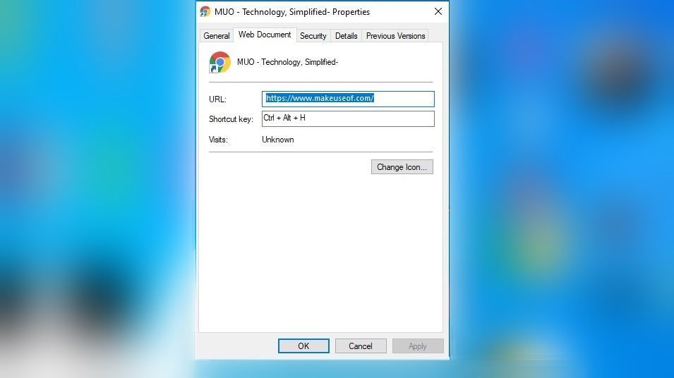 Назначение клавиши быстрого вызова для ярлыка