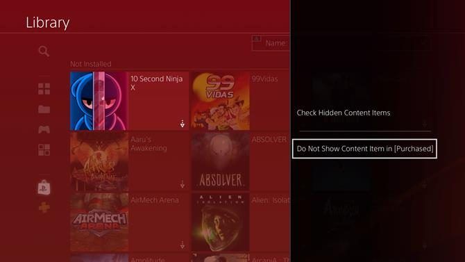 Скрыть контент PS4
