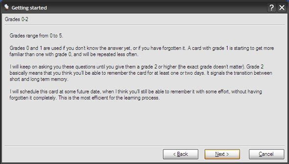 Пример карточки Mnemosyne с полями вопроса и ответа