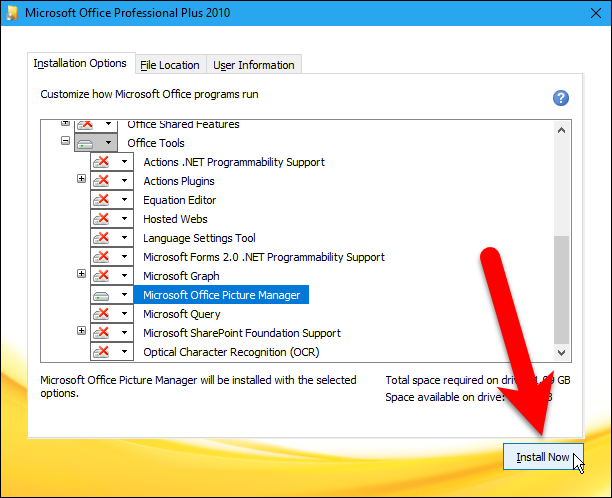Кнопка Установить сейчас в установщике Office