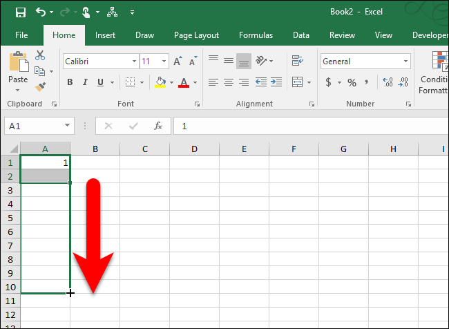 Результат: линейная серия, заполненная через одну пустую строку