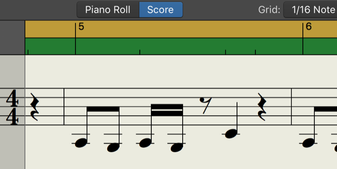 Перемещение нот в редакторе