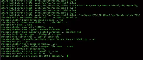 Запуск configure CCID после экспорта PKG_CONFIG_PATH (успешно)