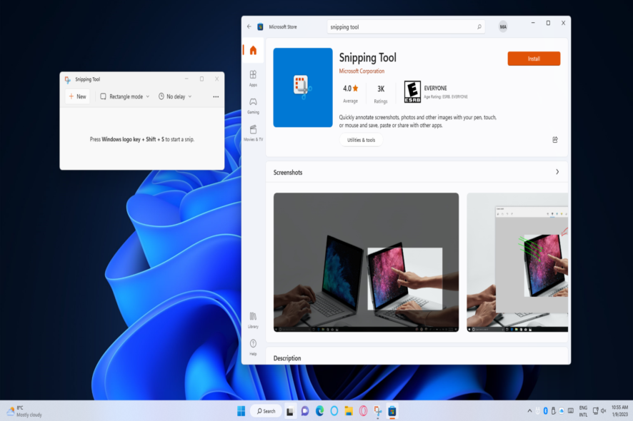 Переустановить Snipping Tool в Windows 11