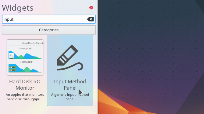 kde input method panel