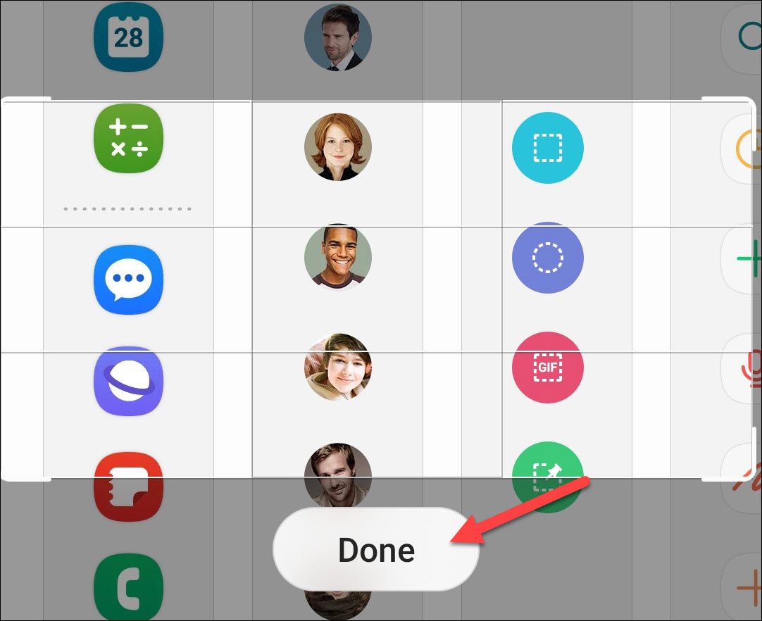 Настройте область и нажмите «Готово»