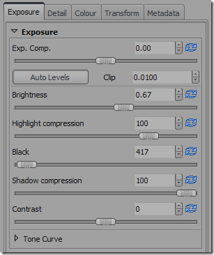 Панель цвета и баланса белого