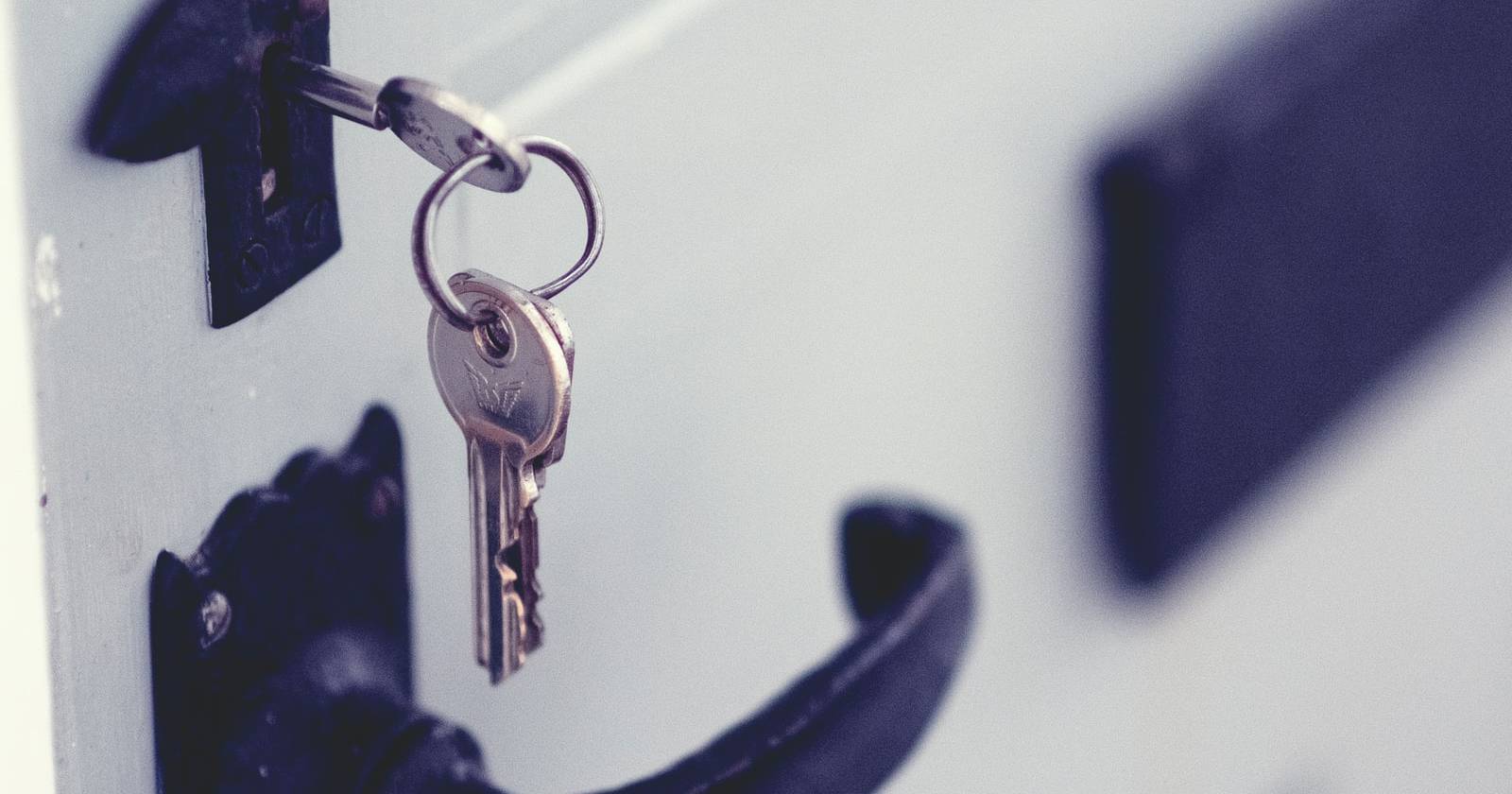 Gray Door With Keys black hardware