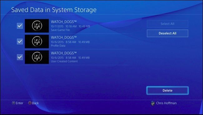 Процесс копирования сохранений на USB-накопитель