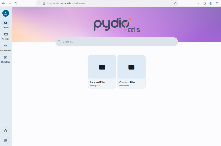 Панель Pydio Cells