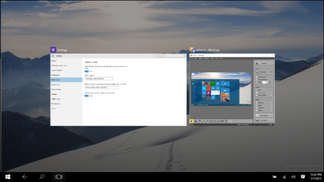 Опция отображения значков приложений в режиме планшета