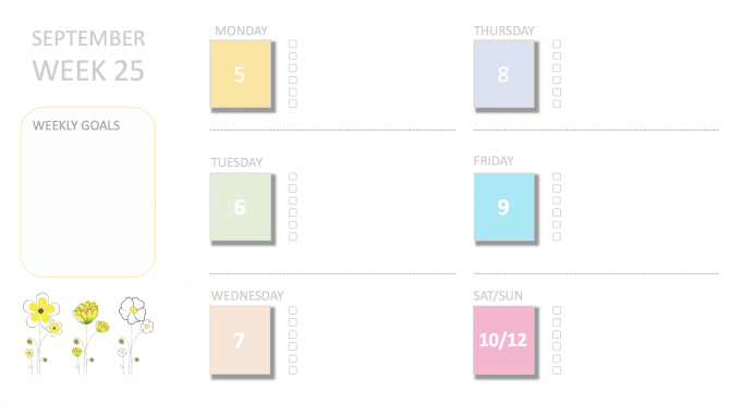 Пример макета Bullet Journal в PowerPoint