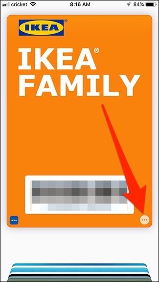 Кнопка с троеточием в интерфейсе Wallet