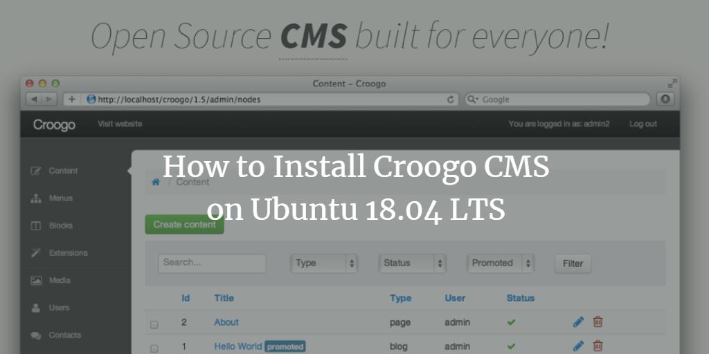 Установка Croogo CMS на Ubuntu 18.04
