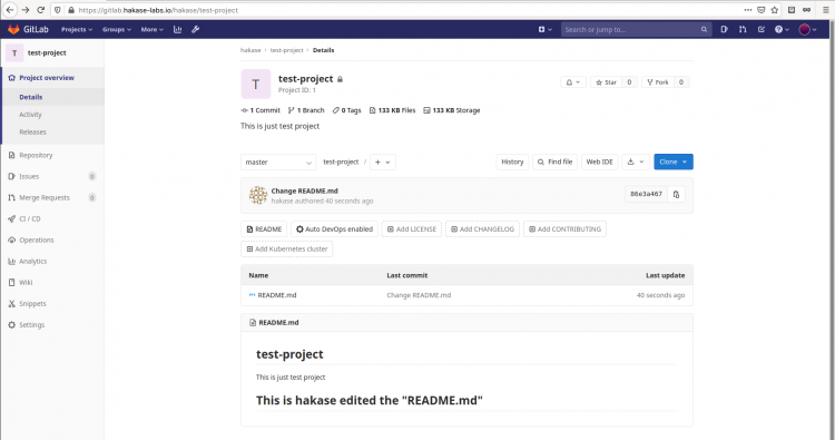Отражение изменений в GitLab